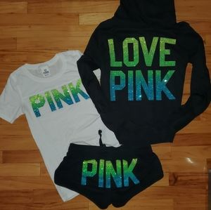 Victoria's Secret PINK outfit ombre rhinestone